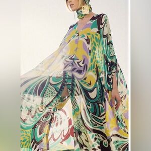 NEW ZARA Colorful Abstract Patterned Kaftan